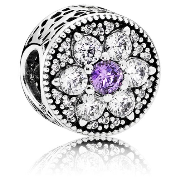 Pandora Forget Me Not Charm Sterling Silver 925 - Picture 1 of 8